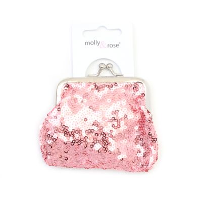 Sequin coin purse with clasp 8x6cm.