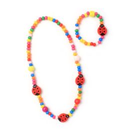 Small wooden deals bead necklace