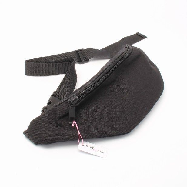 Black fabric shop bum bag