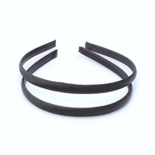 2 pack of black satin alicebands made from recycled plastic