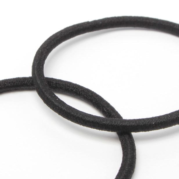Black hair elastics made from recycled plastic