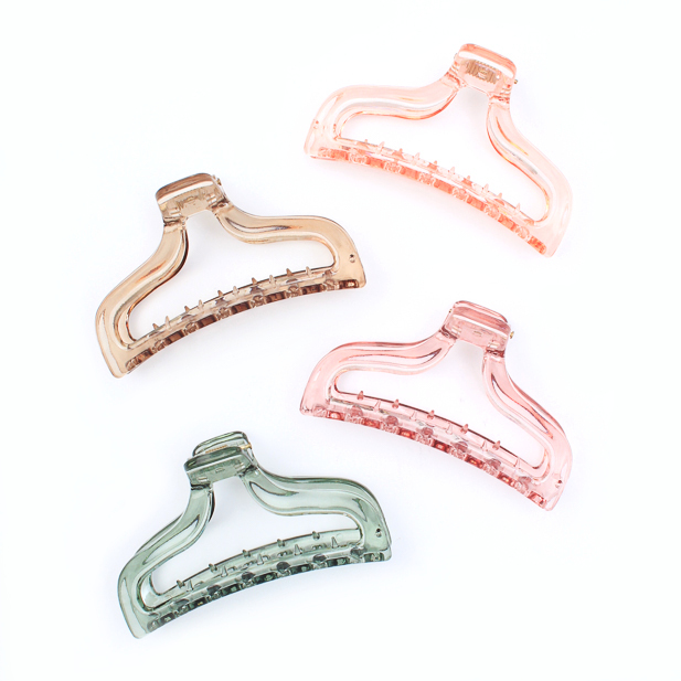 Clear hair clamps made from recycled plastic