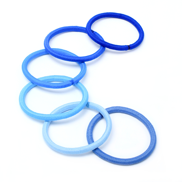 Blue recycled hair elastics
